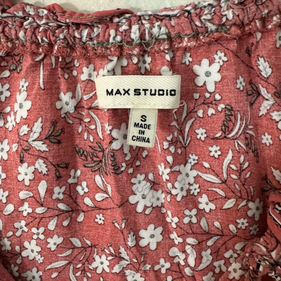 Max Studio Red Floral Print Sleeveless Tiered Dress Womens Size Small - Picture 4 of 5